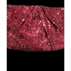 Charlie RSVP Redish Sequin Clutch Wit Detachable Chain